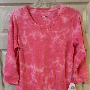 Style & Co Sport Sweatshirt Tye Dye Pink Large NWT